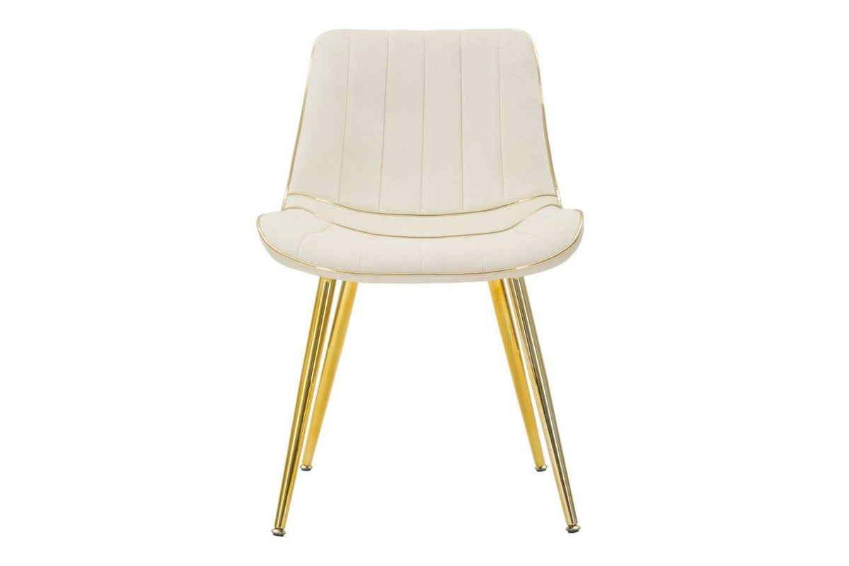 Szék - PARIS fehér és arany bársony szék - 2 DB