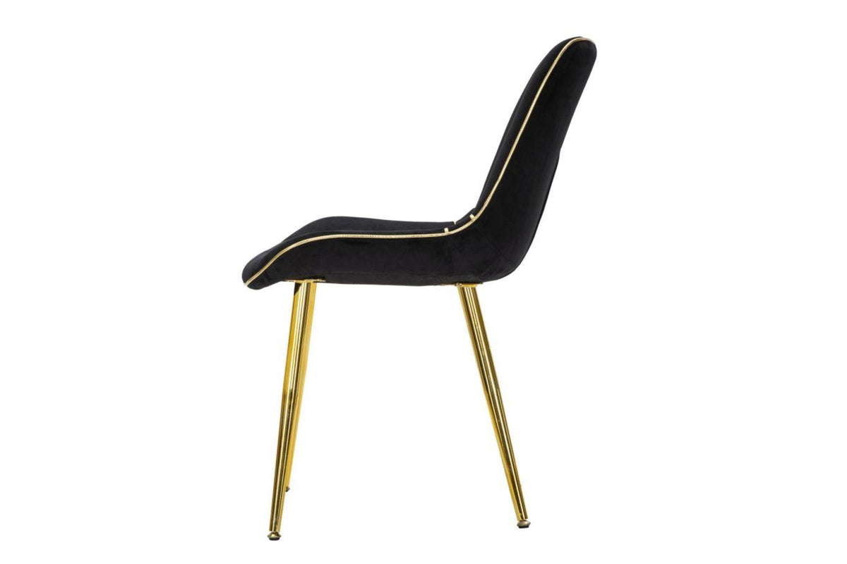 Fotel - PARIS fekete és arany bársony fotel - 2 DB