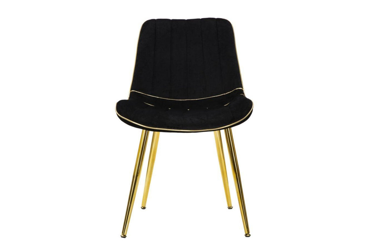 Fotel - PARIS fekete és arany bársony fotel - 2 DB