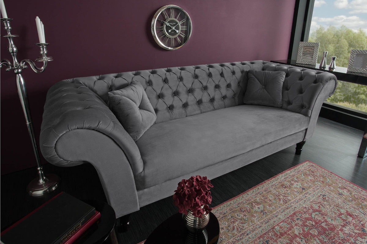 Kanapé - PARIS II sötétszürke bársony kanapé