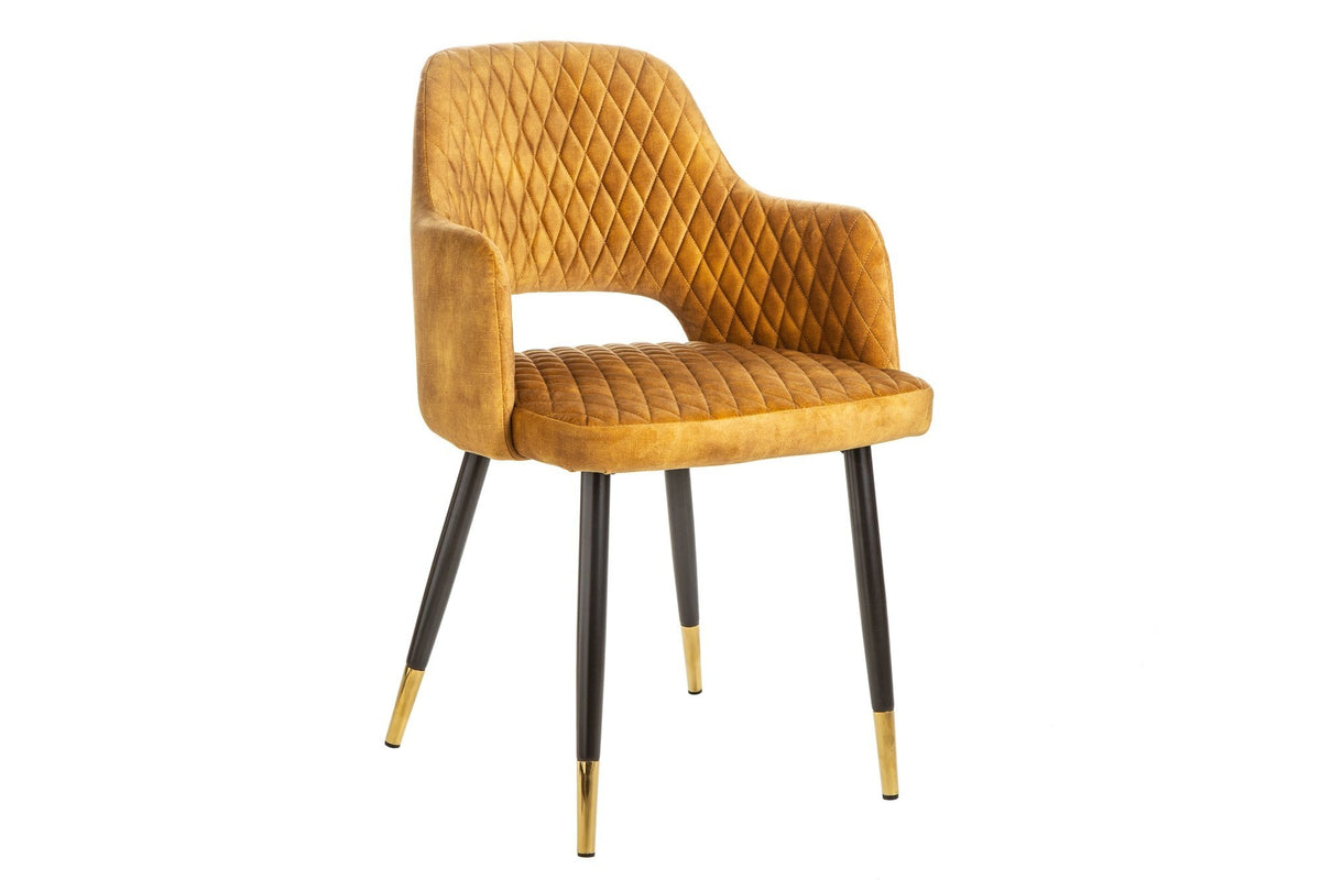 Szék - PARIS sárga bársony szék
