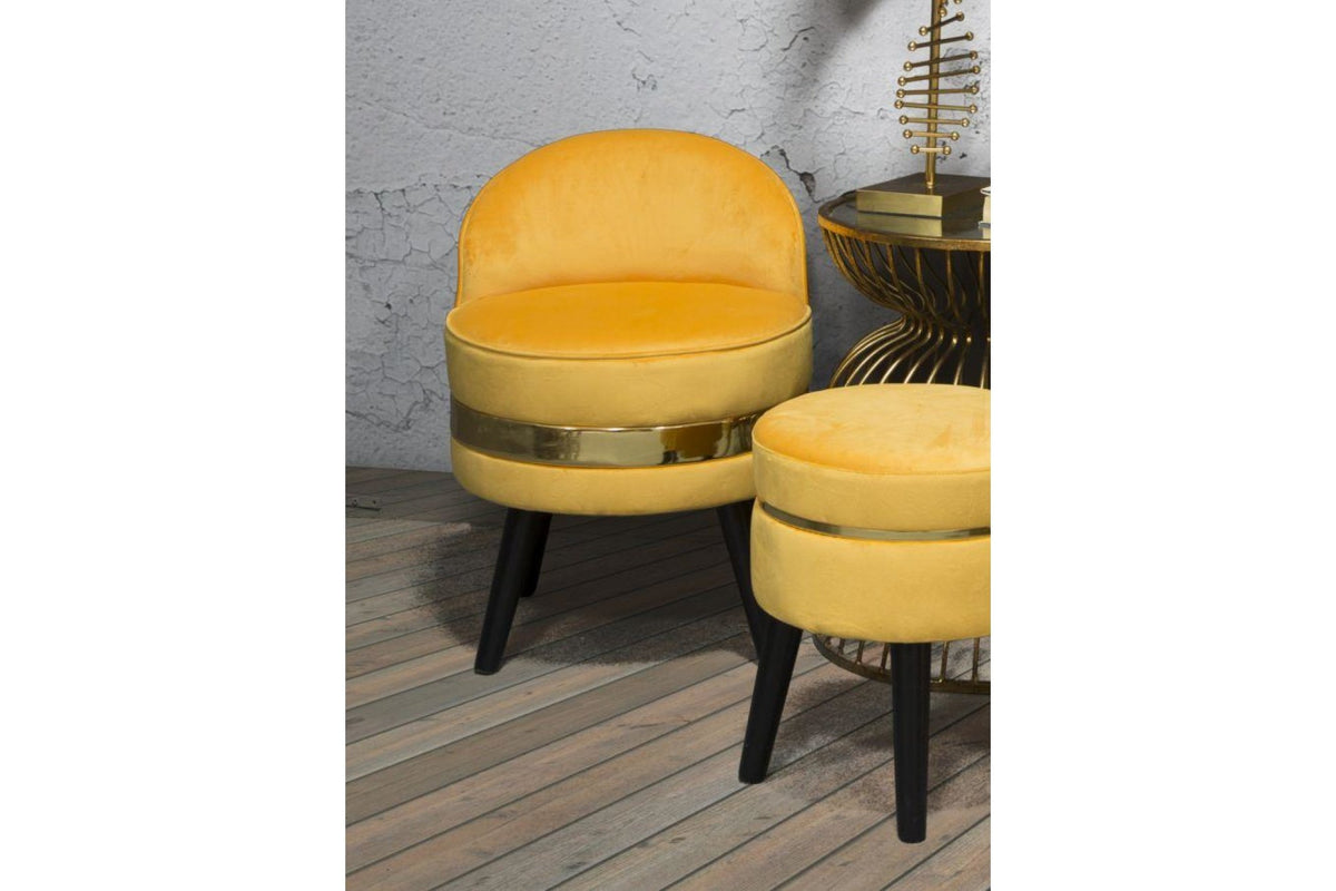 Szék - PARIS sárga és arany bársony szék