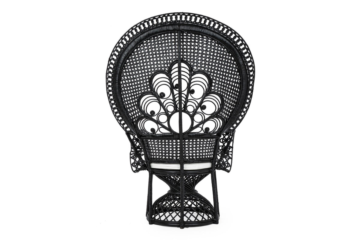 Kültéri fotel - PEACOCK fekete fotel párnával