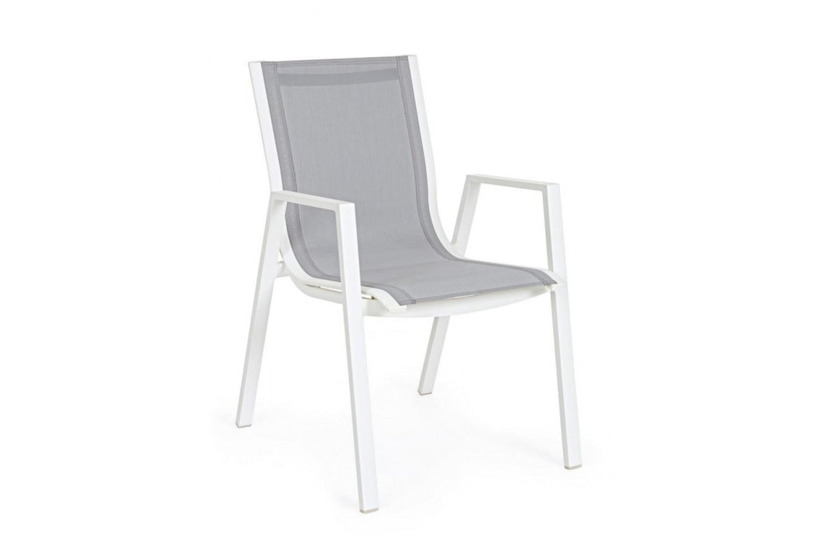 Kerti szék - PELAGIUS szürke és fehér 100% textilén kerti szék