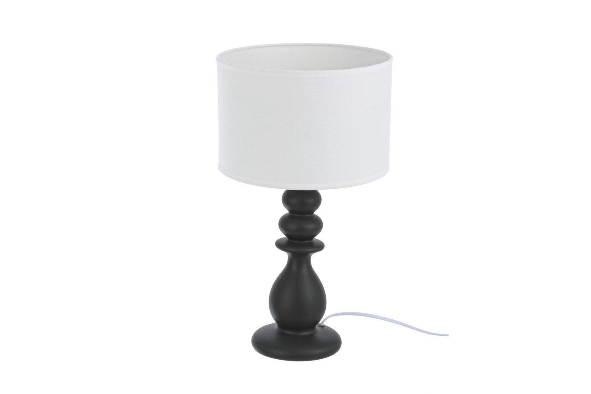 Asztali lámpa - PILLAR fekete kerámia asztali lámpa