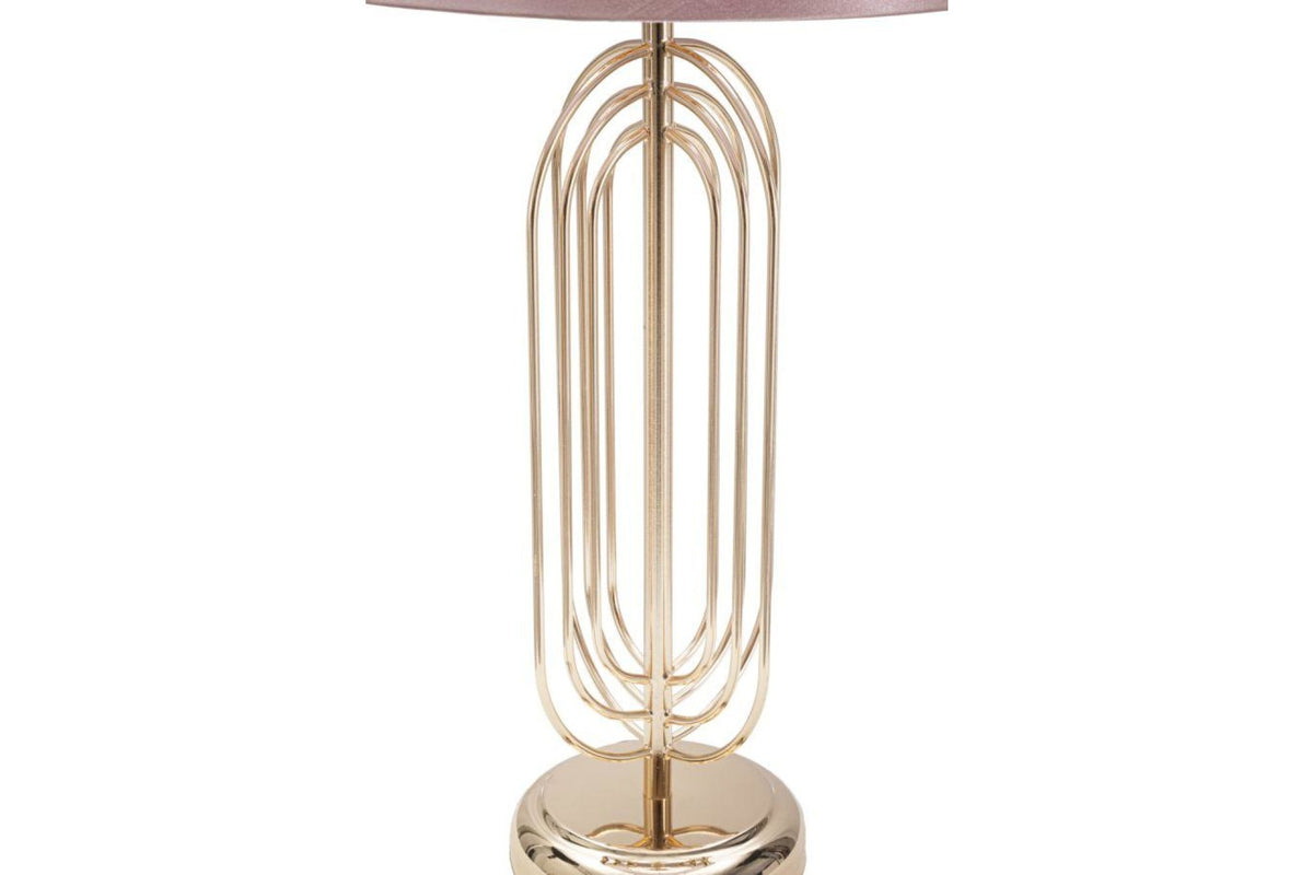 Asztali lámpa - PINK KRISTA II rózsaszín és arany vas asztali lámpa