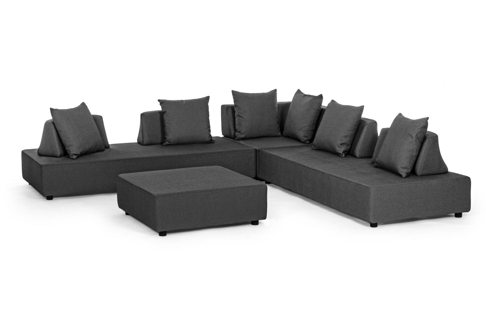 Kerti garnitúra - PIPER sötétszürke 100% polypropilen kerti garnitúra