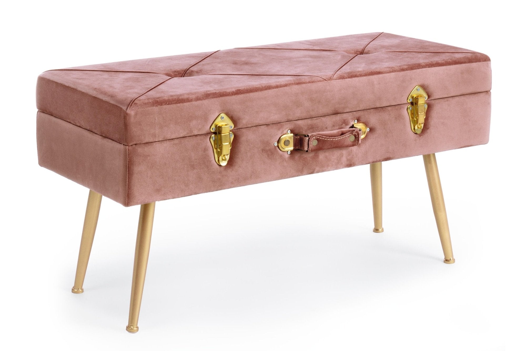 Ülőpad - POLINA antik rózsaszín ülőpad tárolóval