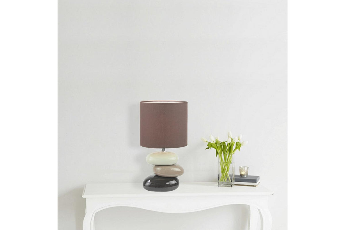 Asztali lámpa - QENNY II barna kerámia asztali lámpa