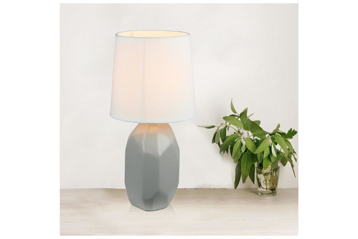 Asztali lámpa - QENNY szürke kerámia asztali lámpa