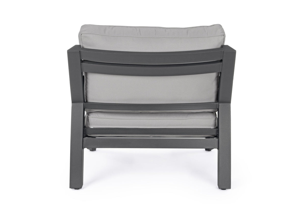 Kerti fotel - QUENTIN szürke alumínium kerti fotel