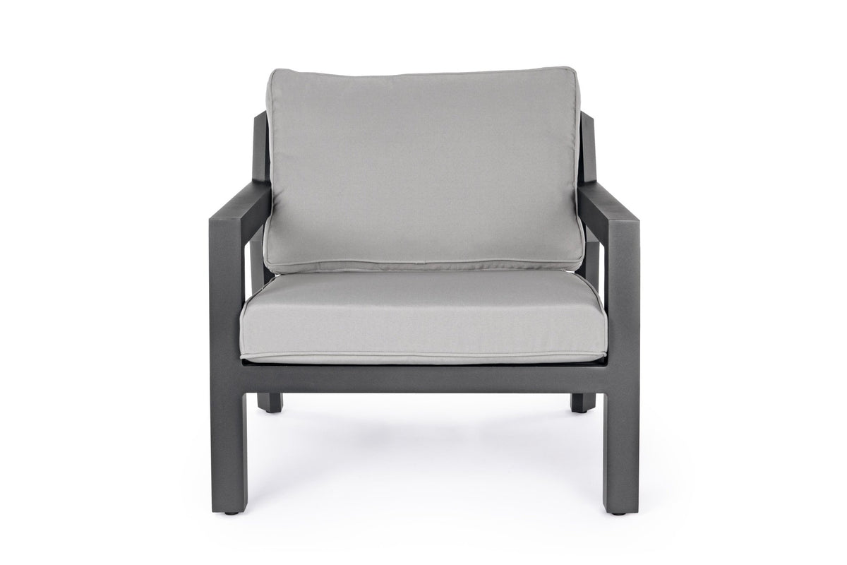 Kerti fotel - QUENTIN szürke alumínium kerti fotel