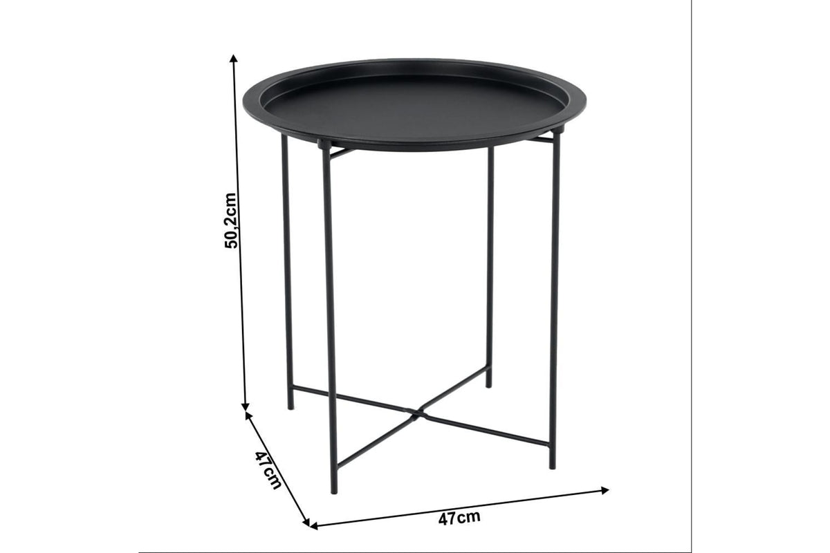 Lerakóasztal - RENDER fekete fém lerakóasztal
