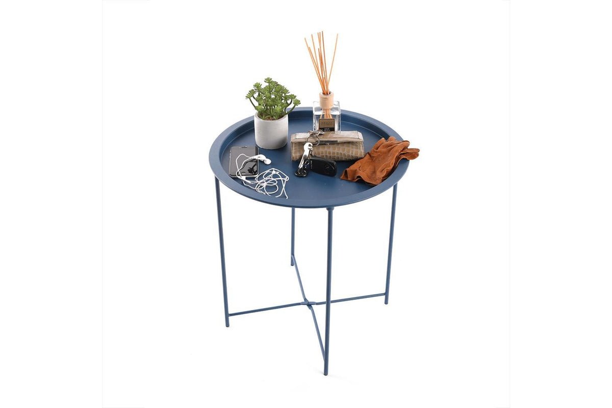 Lerakóasztal - RENDER kék fém lerakóasztal