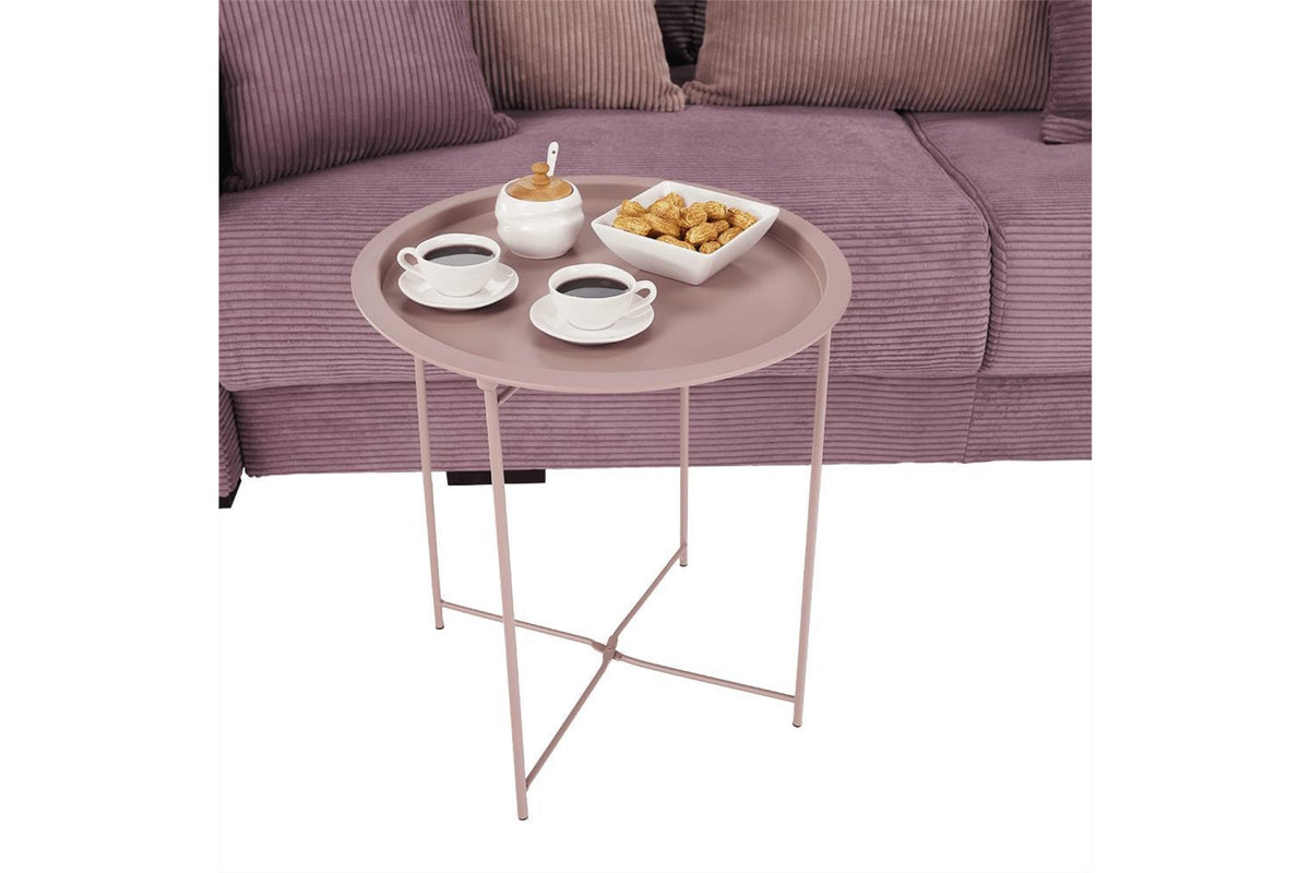 Lerakóasztal - RENDER rózsaszín fém lerakóasztal