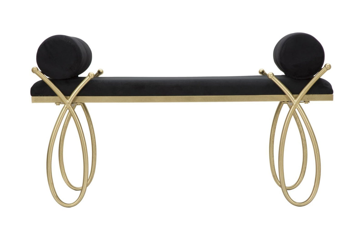 Ülőpad - RIBBION fekete és arany polyester bársony ülőpad
