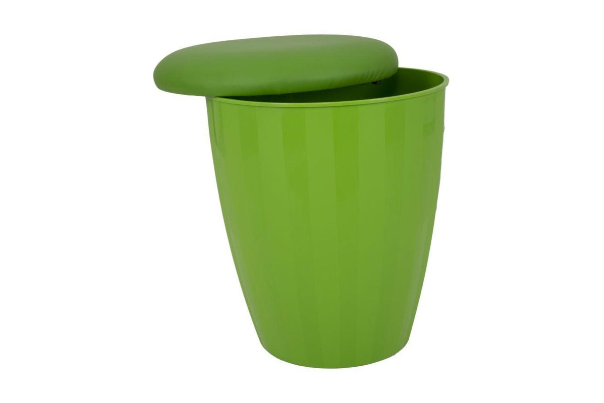 Tárolós puff - RICO II zöld műanyag (pu) tárolós puff