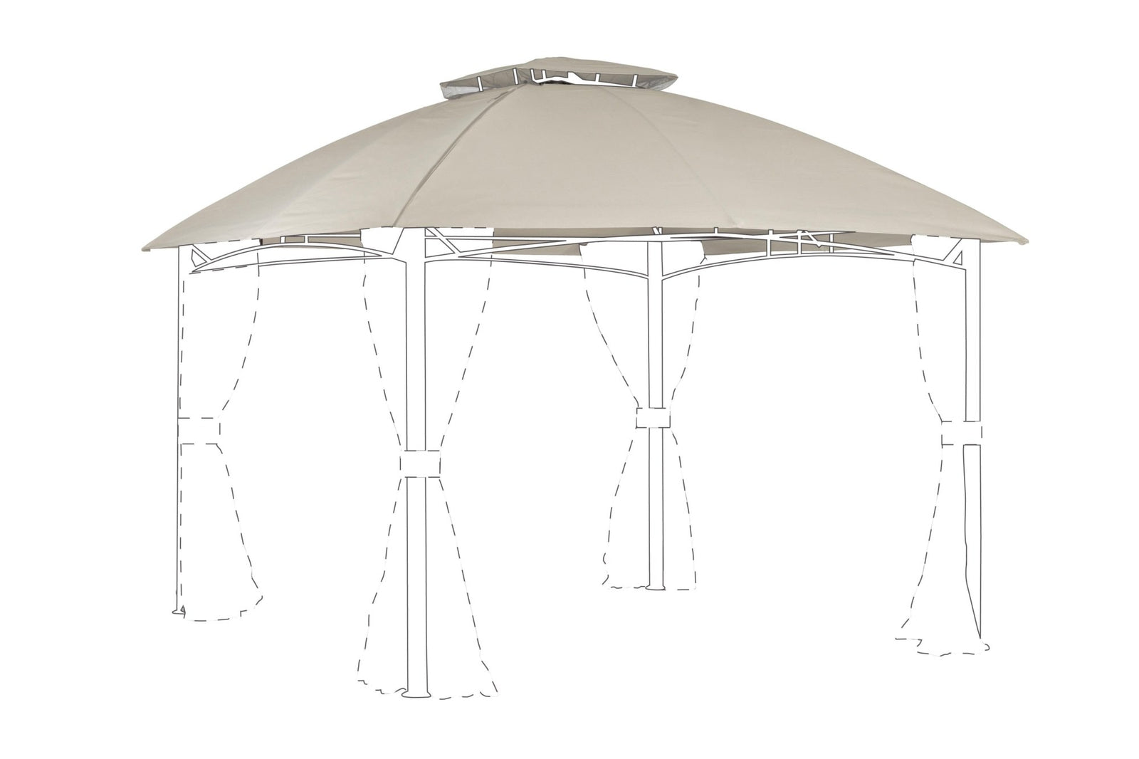 Pergola - RIETI bézs 100% polyester pergola - OSZLOPOK NÉLKÜL