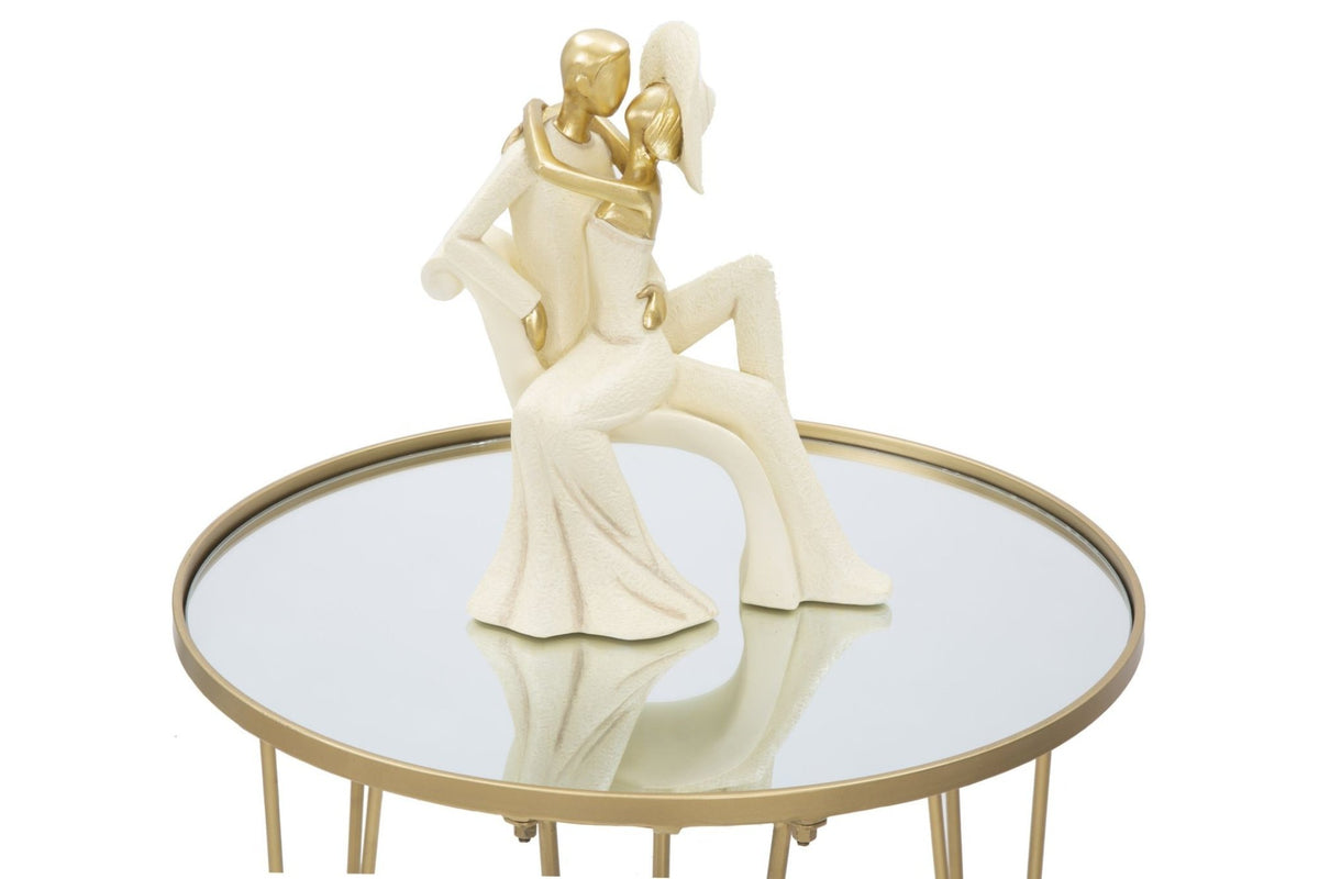 Dohányzóasztal - RITUAL I arany és tükröződő vas dohányzóasztal