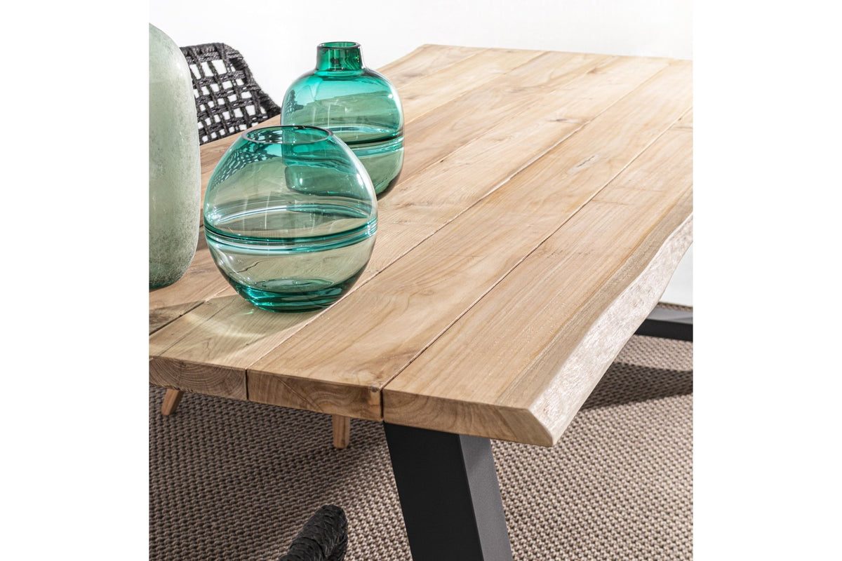 Kerti asztal - ROLLAND barna tikfa kerti asztal