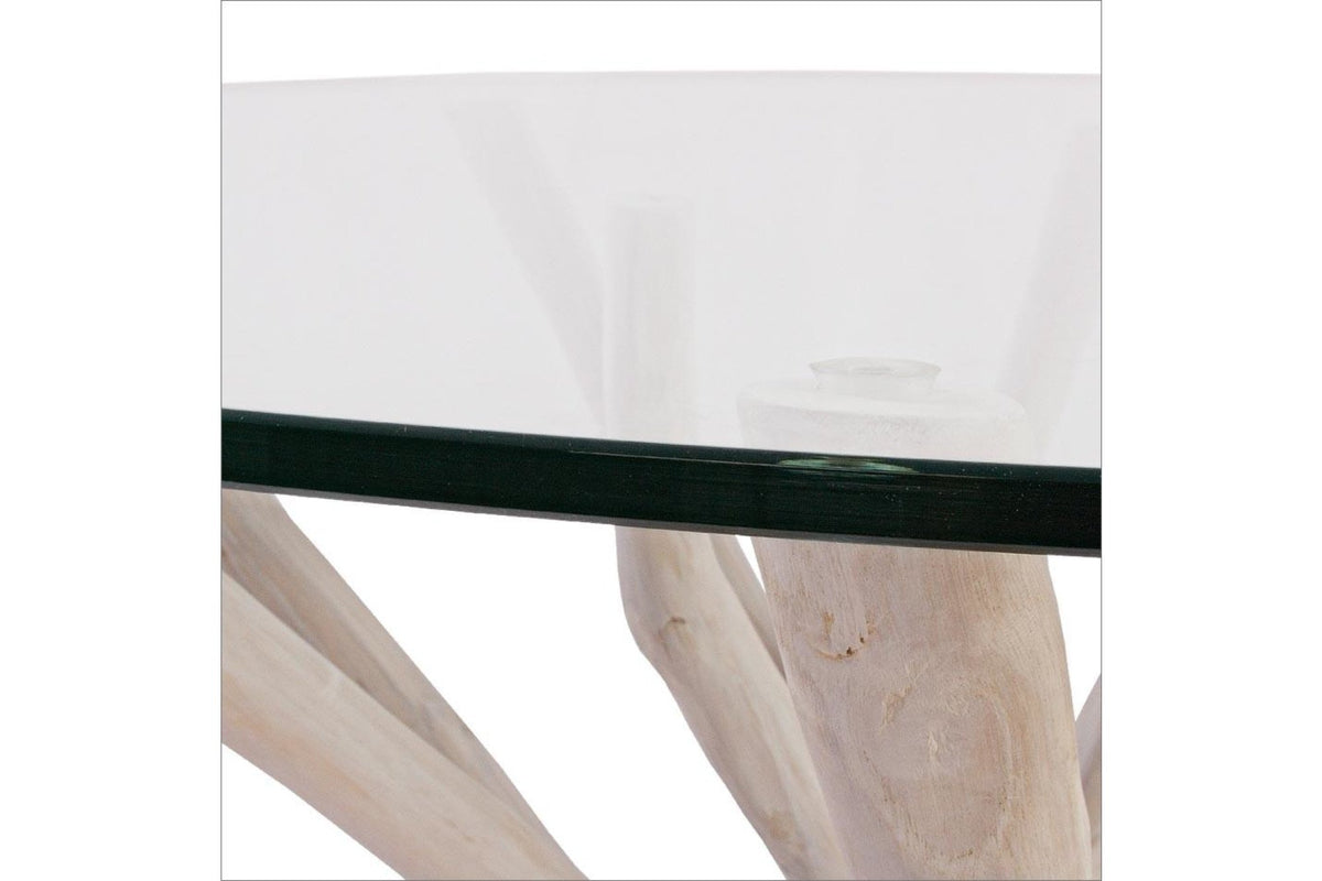 Étkezőasztal - SAHEL kerek étkezőasztal üveggel 110x110