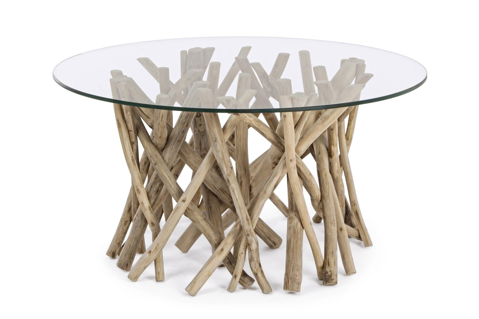 Dohányzóasztal - SAMIRA dohányzóasztal üveggel 80cm átmérő