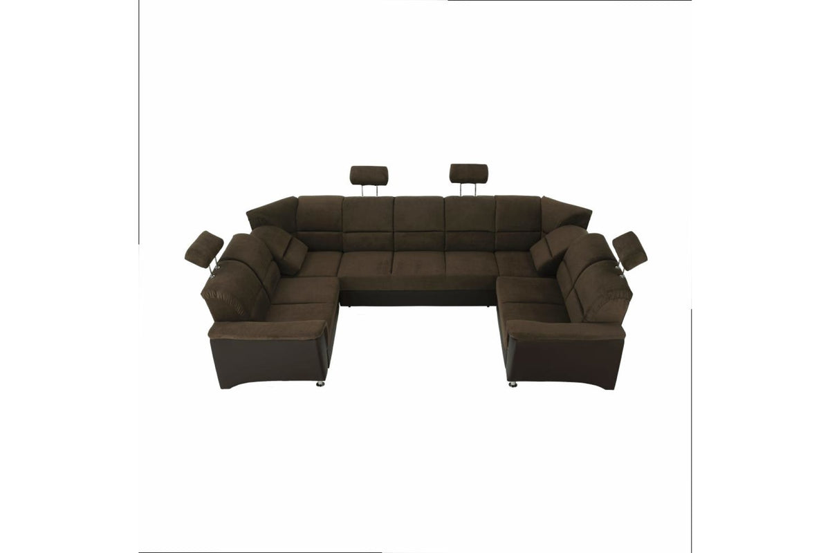 U alakú kanapé - SANTIAGO barna szövet u alakú kanapé