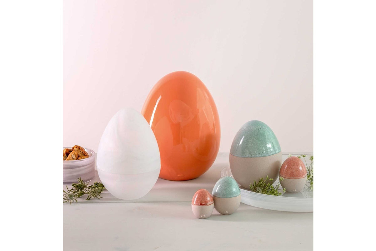 Dísztárgy - SAVONA kerámia tojás 25cm narancs - Leonardo