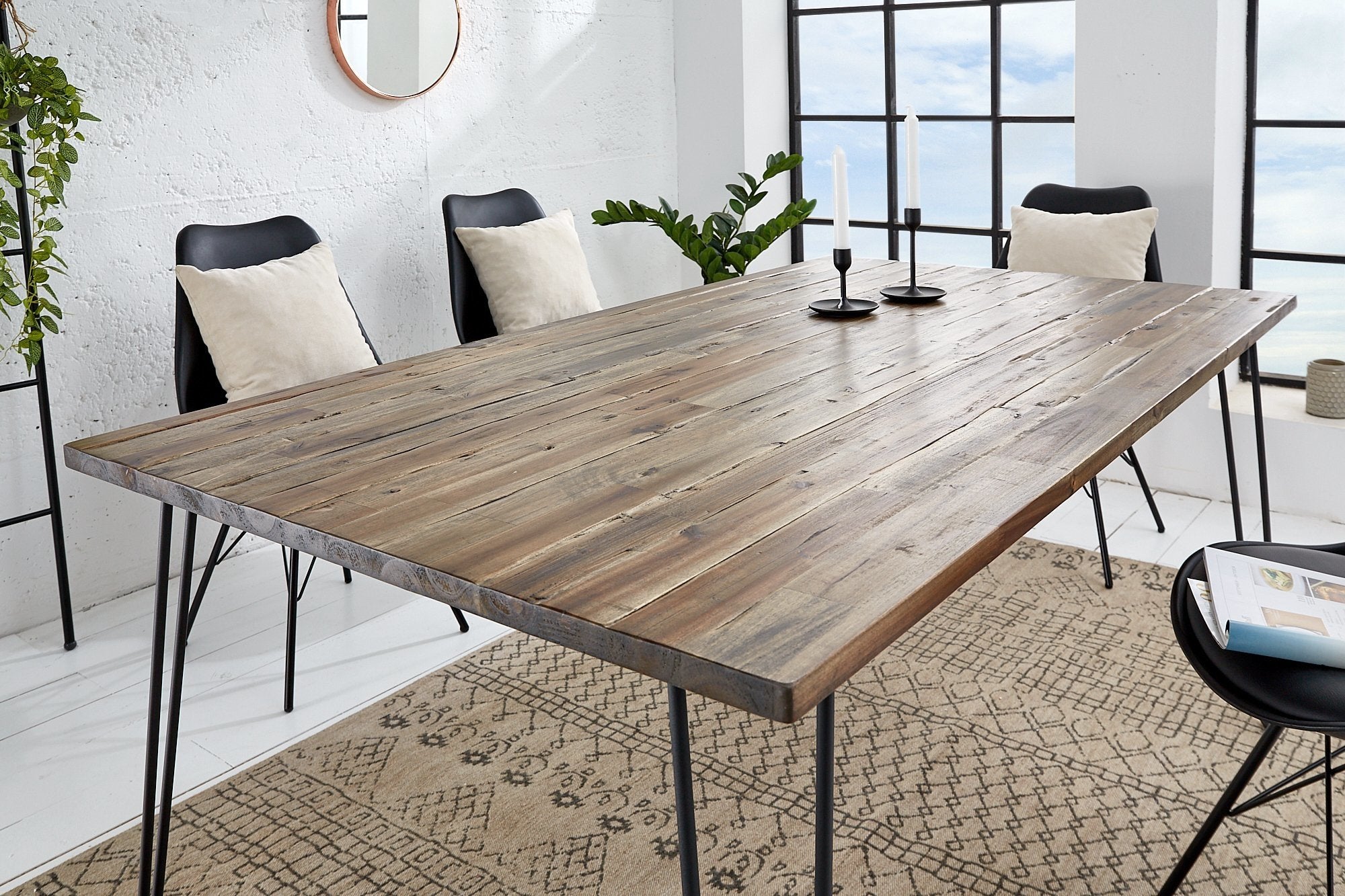 Étkezőasztal - SCORPION barna akác étkezőasztal 160cm