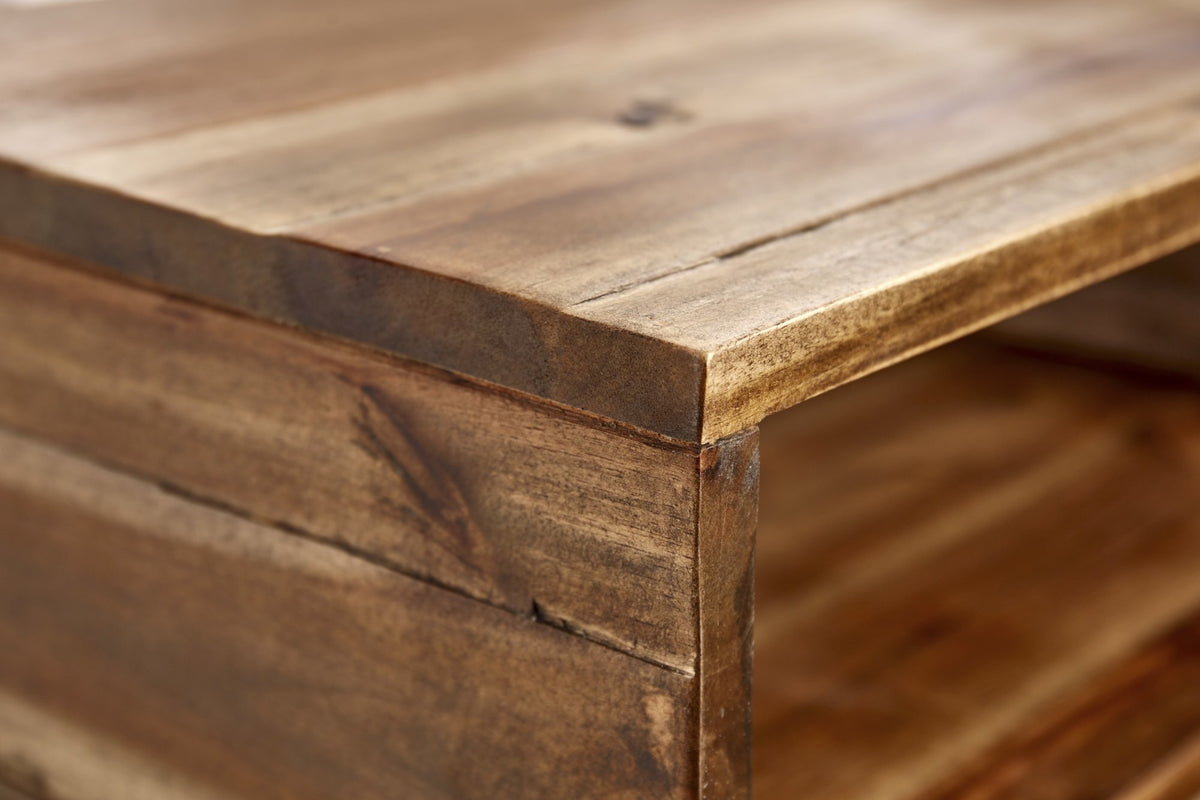 Lerakóasztal - SCORPION barna akácfa lerakóasztal