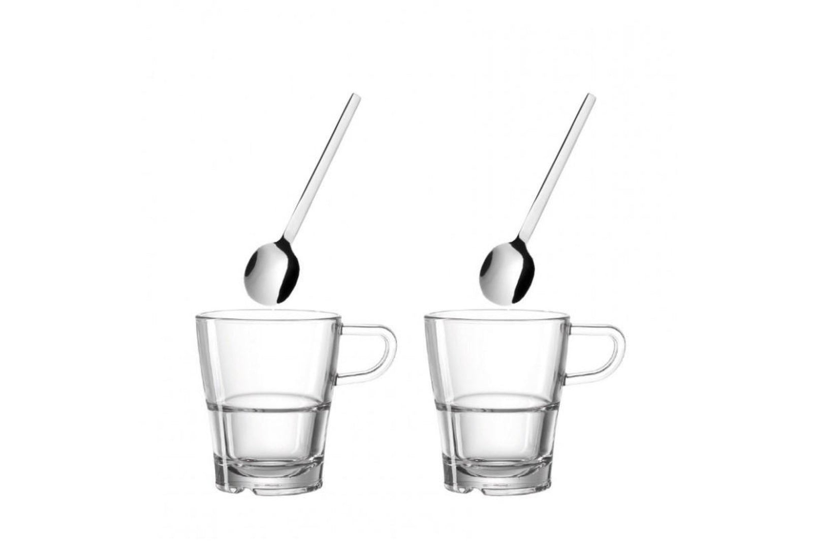 Kávés csésze - SENSO kávés-teás csésze szett kanállal 4részes - Leonardo