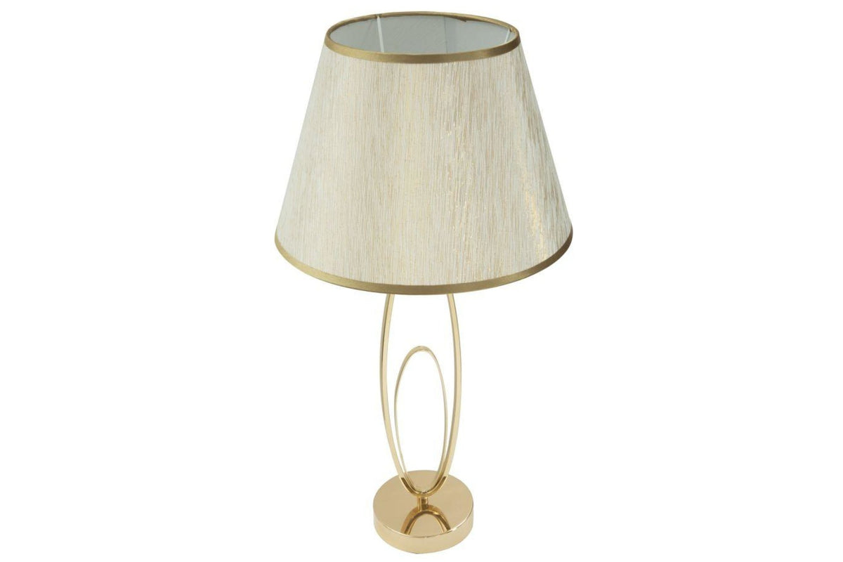 Asztali lámpa - SHINY CIRCLE fehér és arany vas asztali lámpa