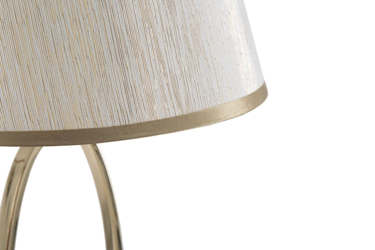 Asztali lámpa - SHINY CIRCLE II fehér és arany vas asztali lámpa