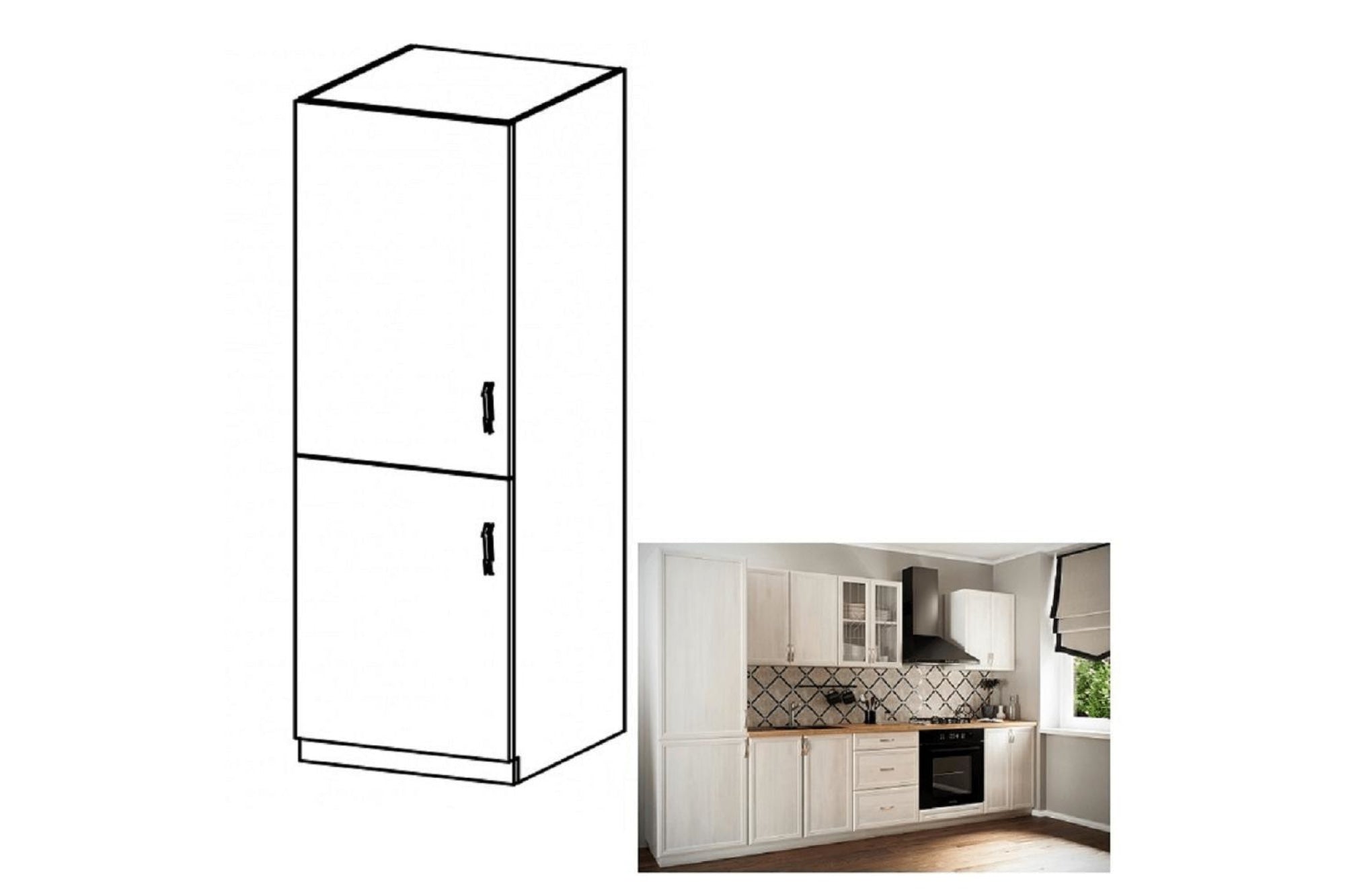 Hűtőgép szekrény - SICILIA fehér mdf hűtőgép szekrény balos