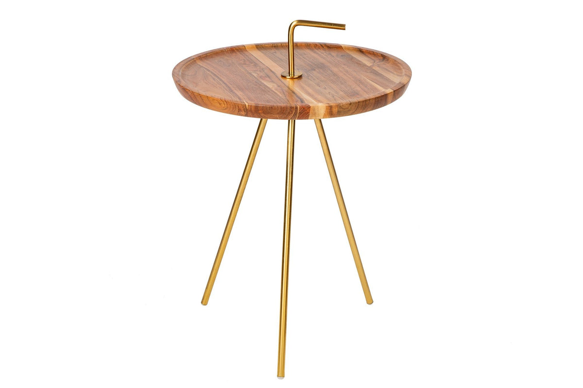 Lerakóasztal - SIMPLY CLEVER barna akácfa lerakóasztal 41x41x44