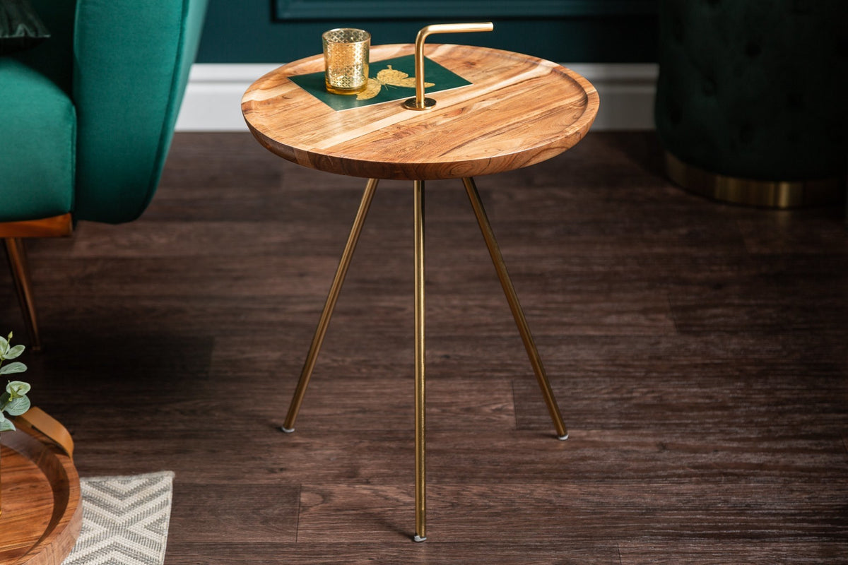 Lerakóasztal - SIMPLY CLEVER barna akácfa lerakóasztal 41x41x44