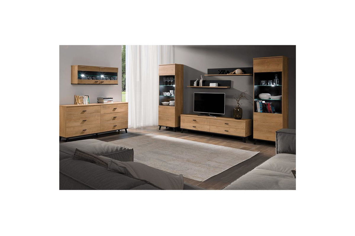 TV szekrény - SIRAN fekete és barna mdf tv szekrény