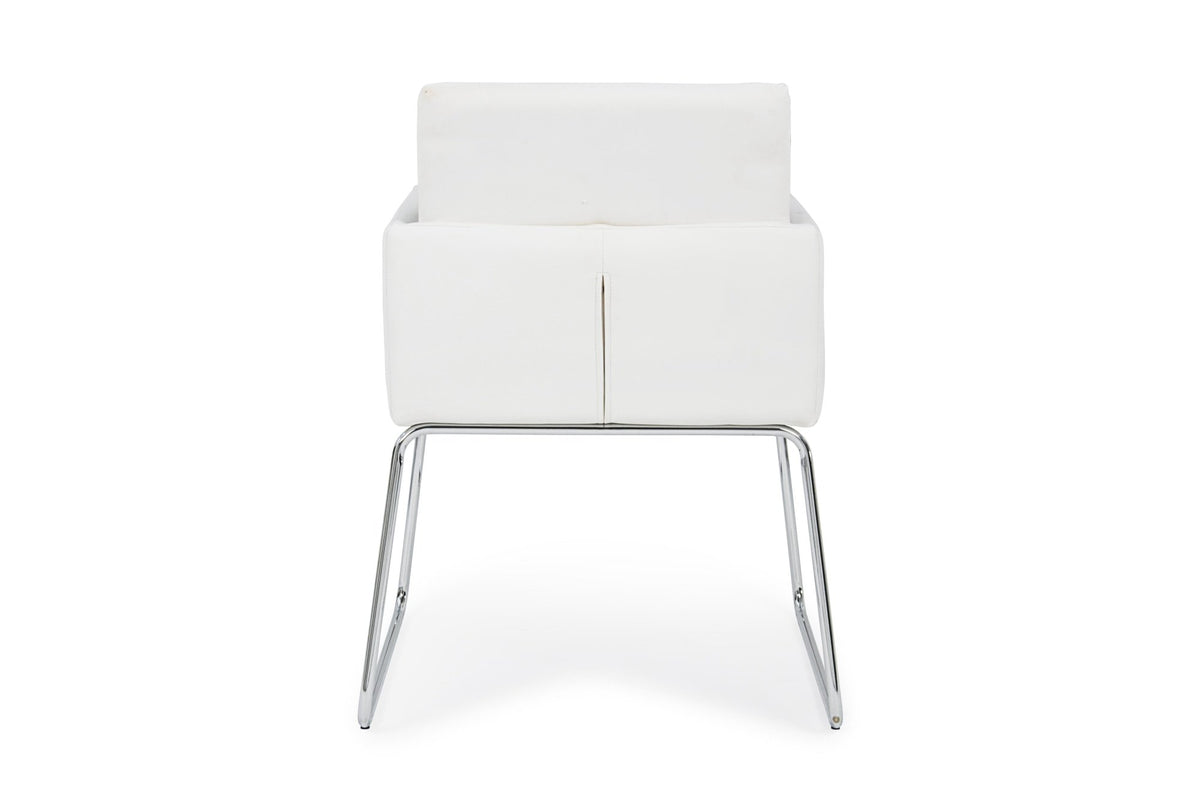 Szék - SIXTY fehér műbőr szék karfával V1