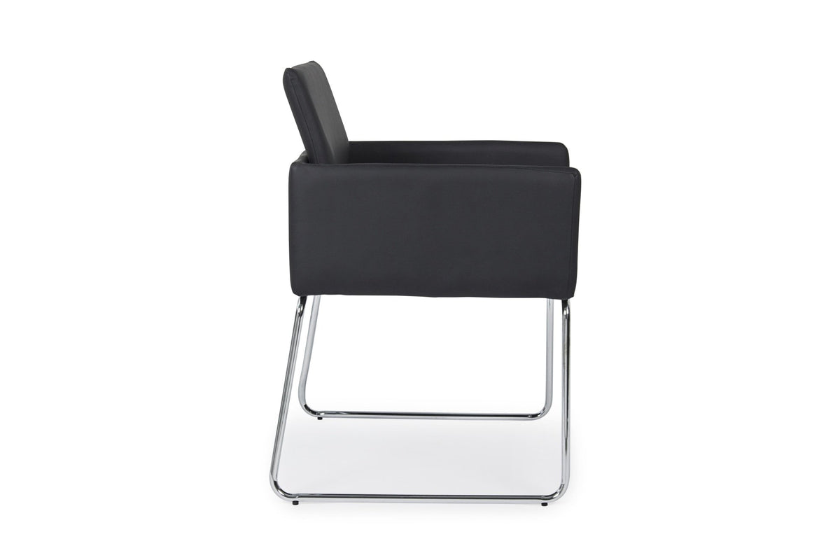 Szék - SIXTY fekete műbőr szék karfával