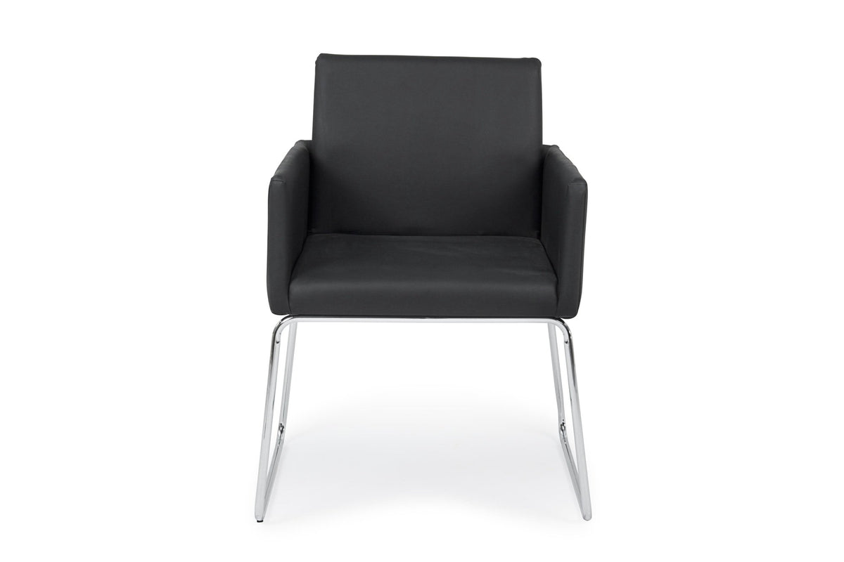 Szék - SIXTY fekete műbőr szék karfával