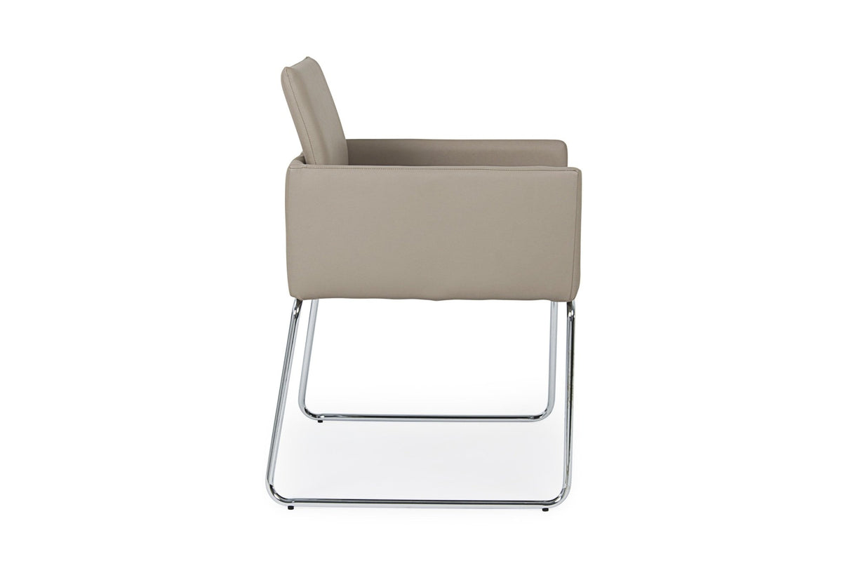 Szék - SIXTY taupe műbőr szék karfával