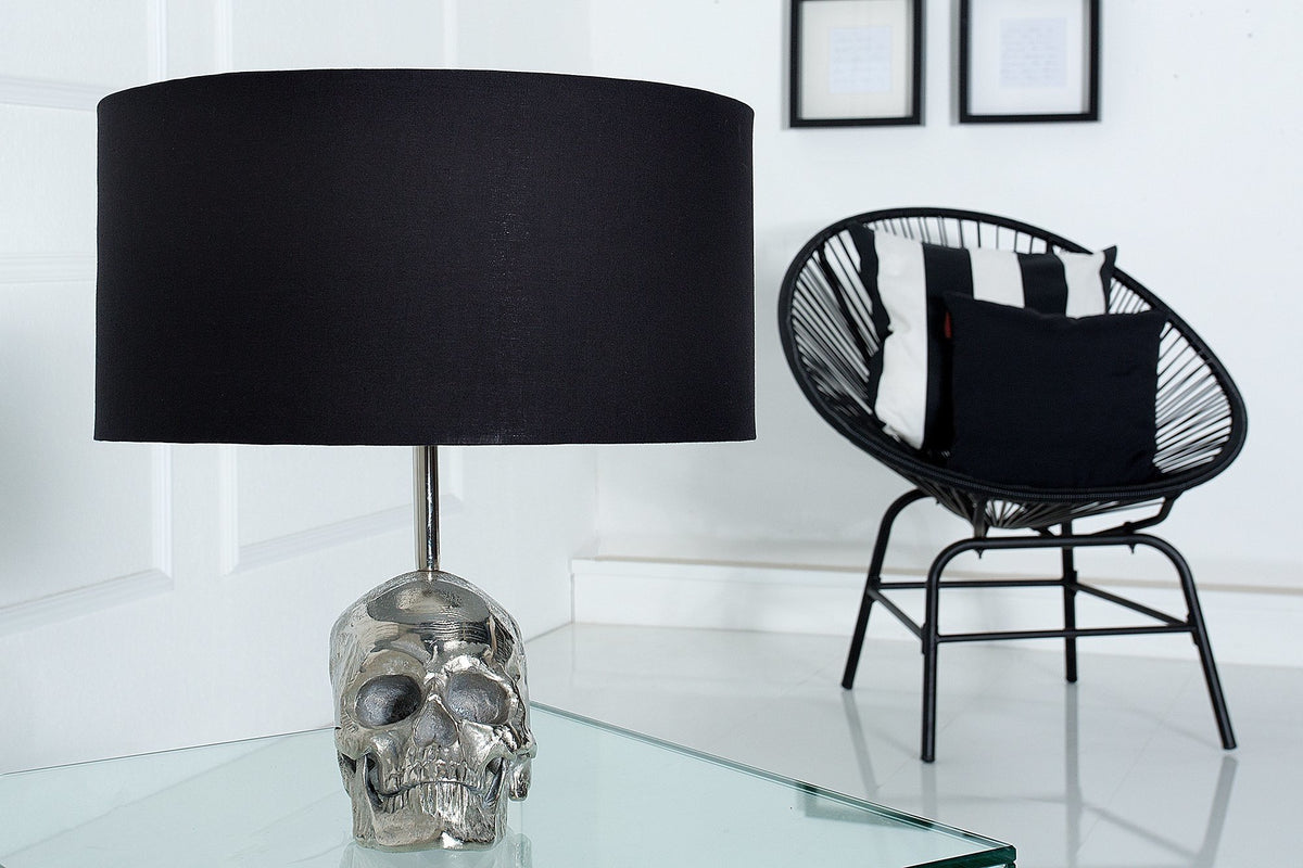 Asztali lámpa - SKULL fekete asztali lámpa 44cm