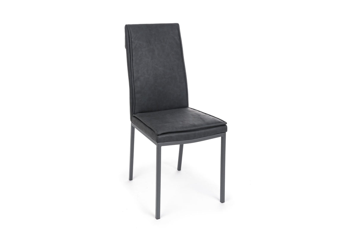Szék - SOFIE sötétszürke műbőr szék