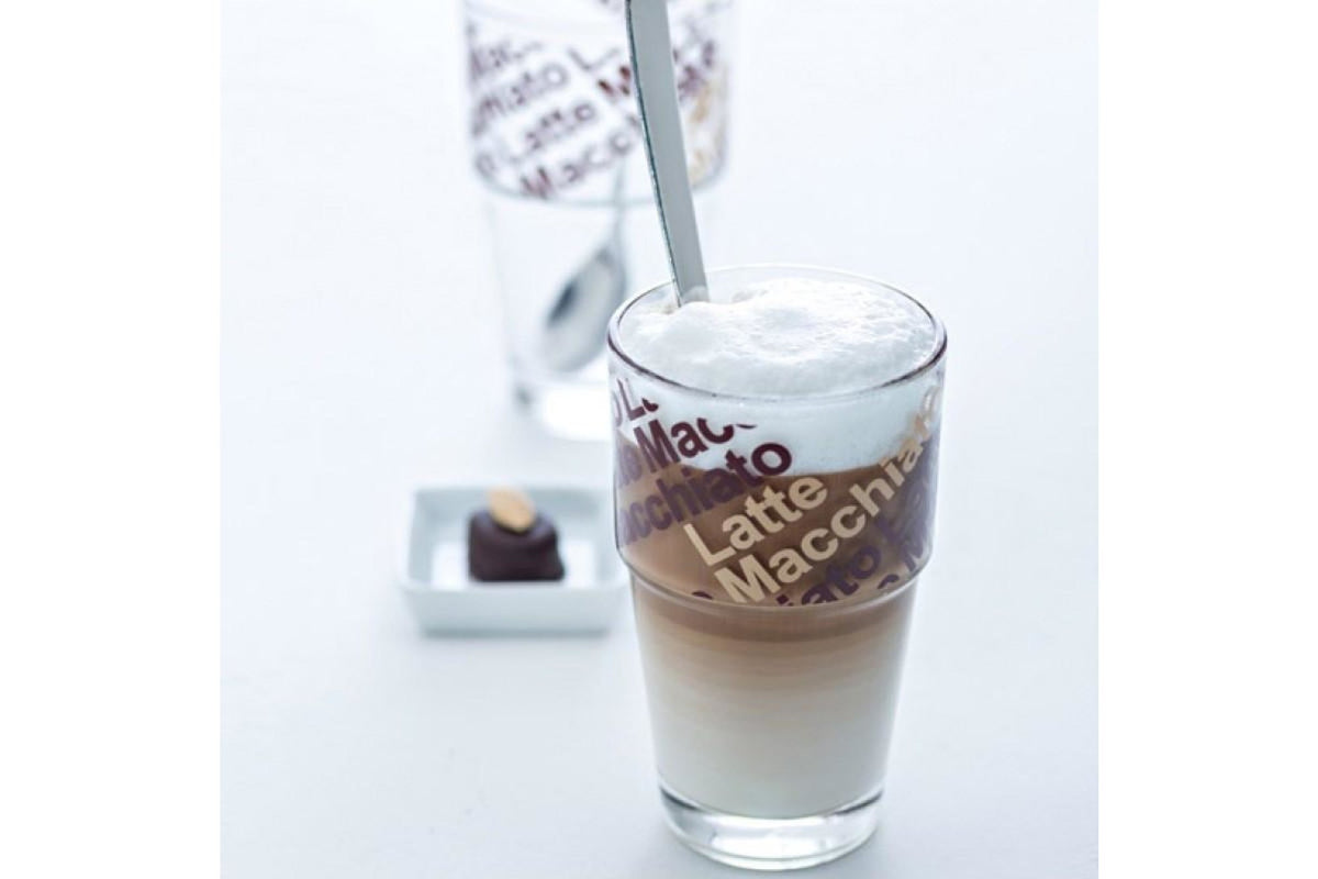 Latte pohár - SOLO pohár szett kanállal 4részes cafe lattés - Leonardo