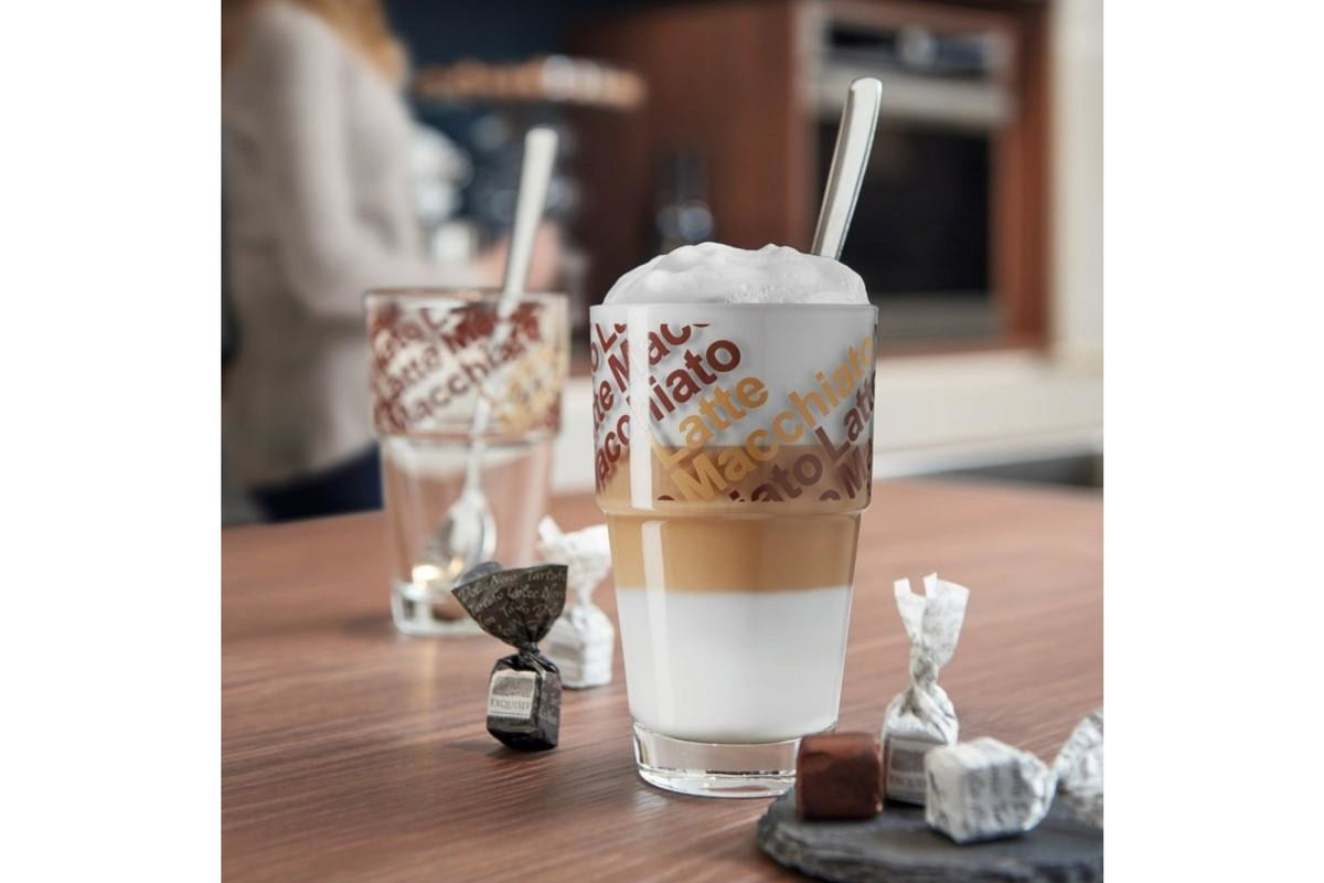 Latte pohár - SOLO pohár szett kanállal 4részes cafe lattés - Leonardo