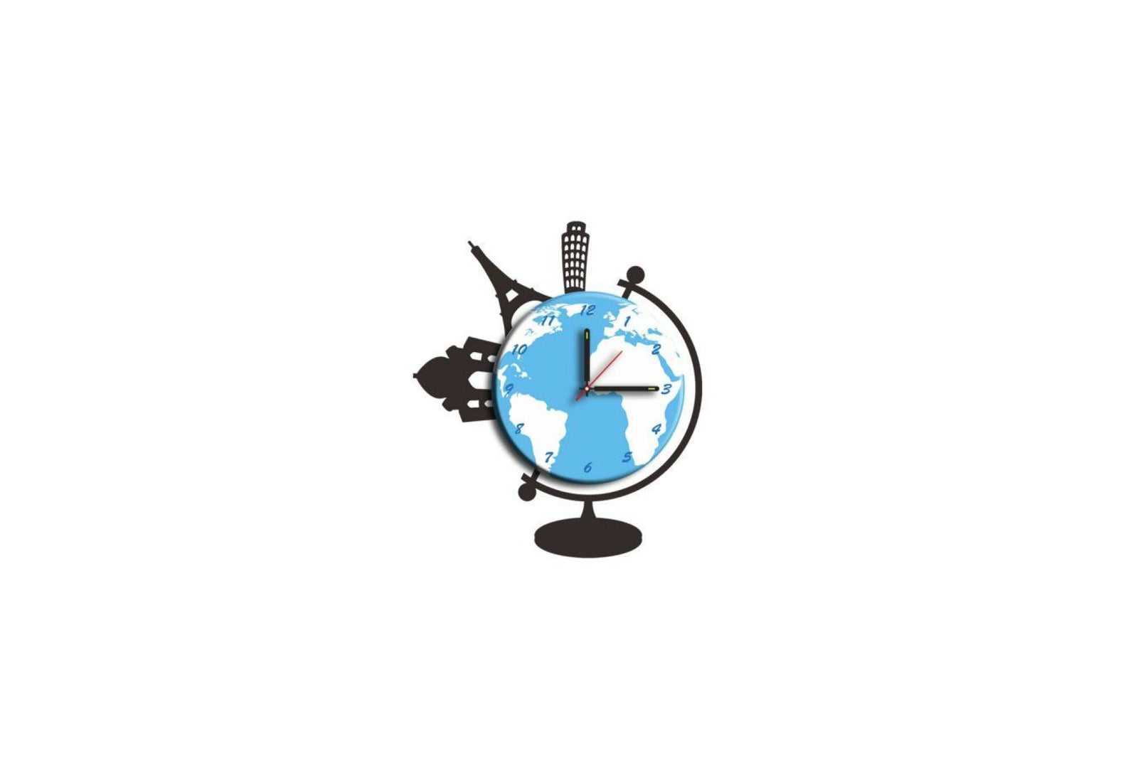 Falmatrica - STICKER CLOCK kék és fehér műanyag falmatrica