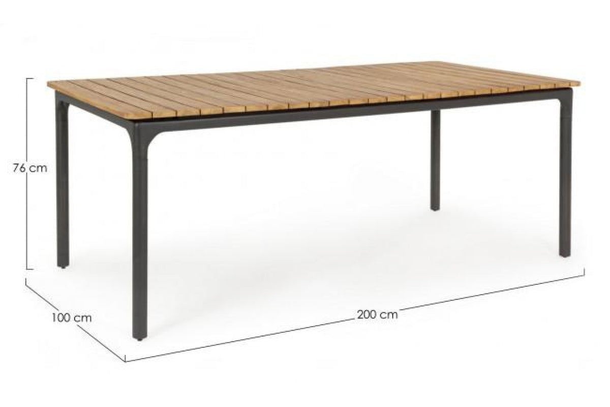 Kerti asztal - STONE barna tikfa kerti asztal