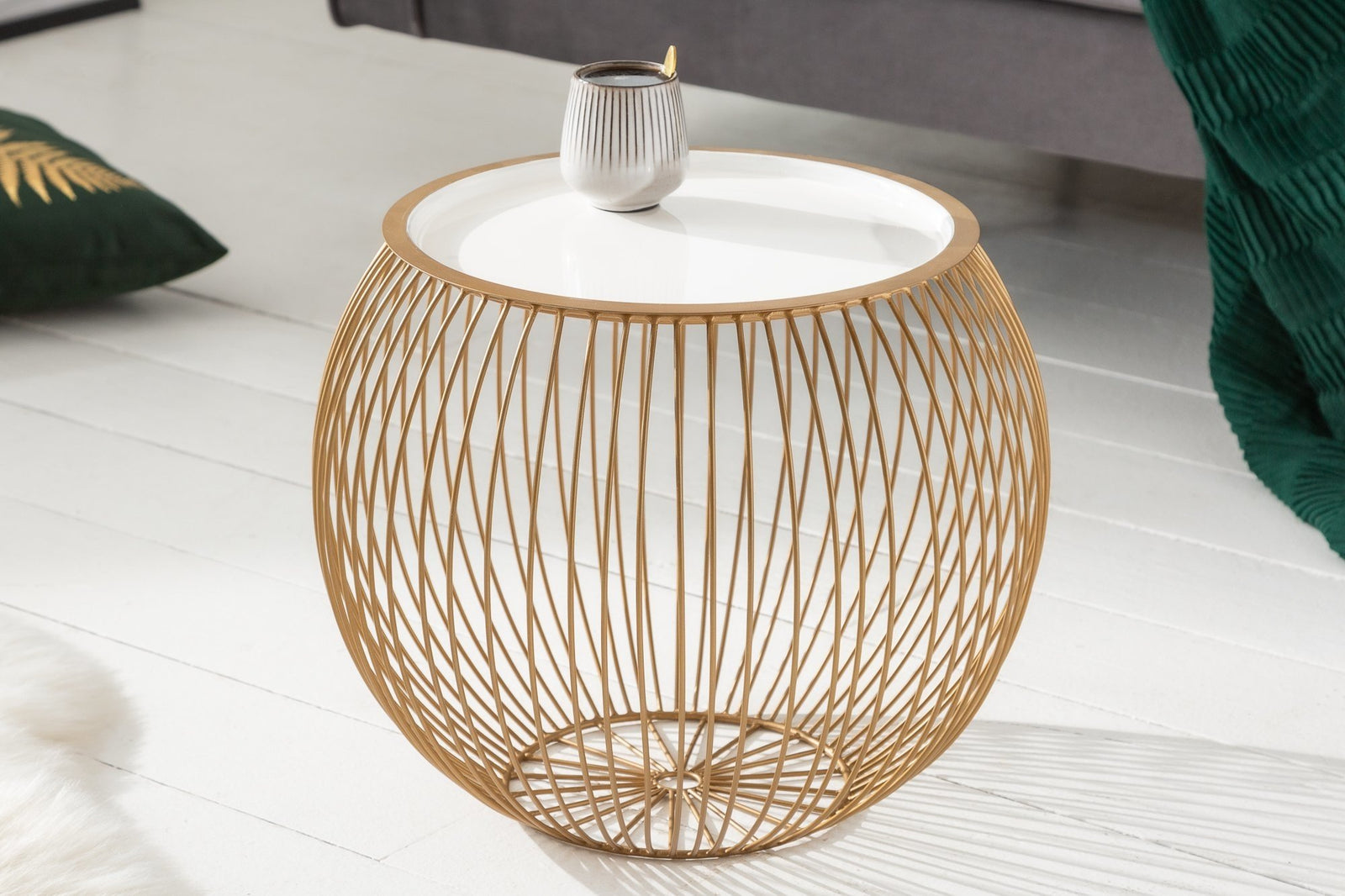 Dohányzóasztal - STORAGE II arany fém dohányzóasztal 41cm