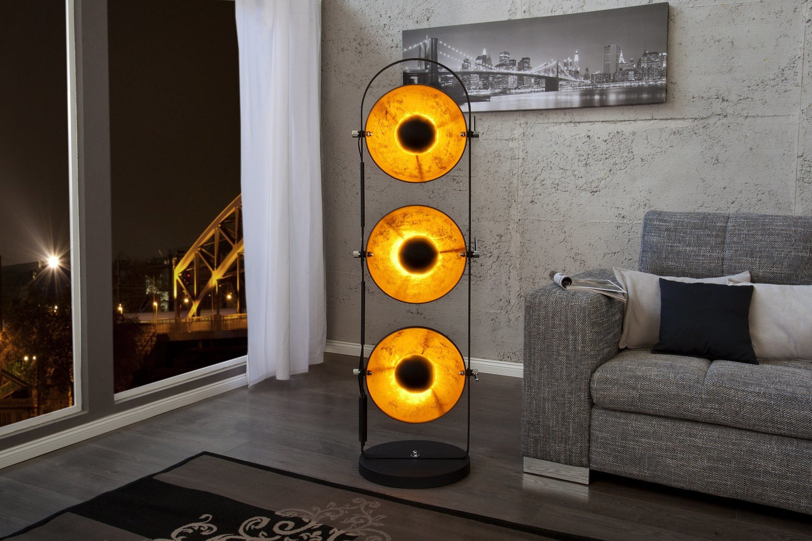 Állólámpa - STUDIO fekete és arany állólámpa