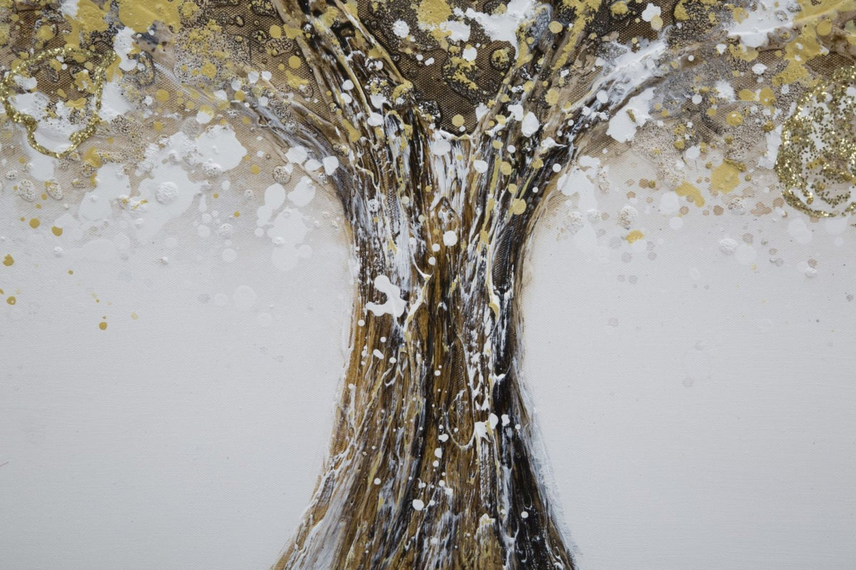 Festmény - SUPER TREE I arany és barna vászon festmény